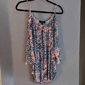 Karen Kane Multicolor Patterned Spaghetti Strap Top Large